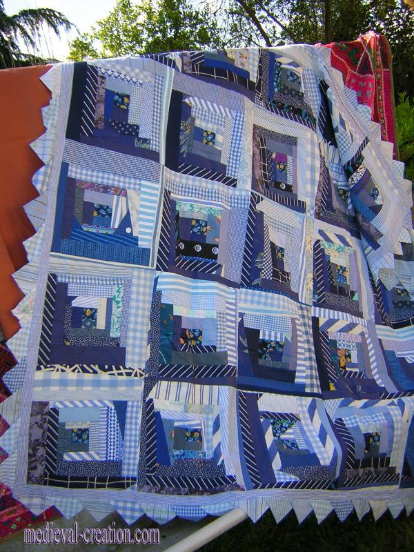 Bleus en Patchwork Log Cabin Bleus en Patchwork Log Cabin