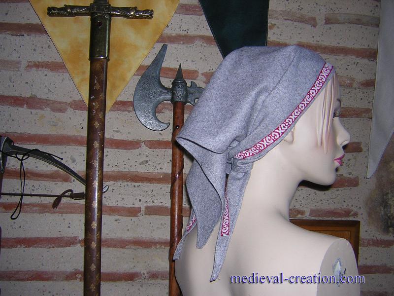 Coiffe Lin Femme Viking ou Médiévale Coiffe Lin Femme Viking ou Médiévale