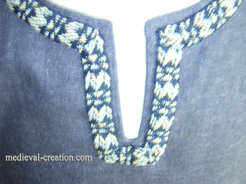 Enfant Viking Surcot Bliaut Lin bleu Enfant Viking Surcot Bliaut Lin bleu