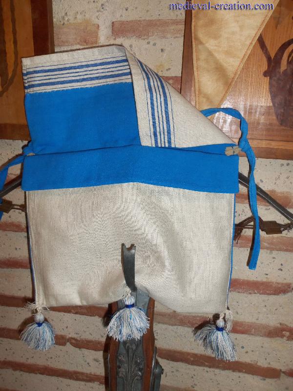 Sac Besace Lin ancien Rayure tissée sur le lé Sac Besace Lin ancien Rayure tissée sur le lé