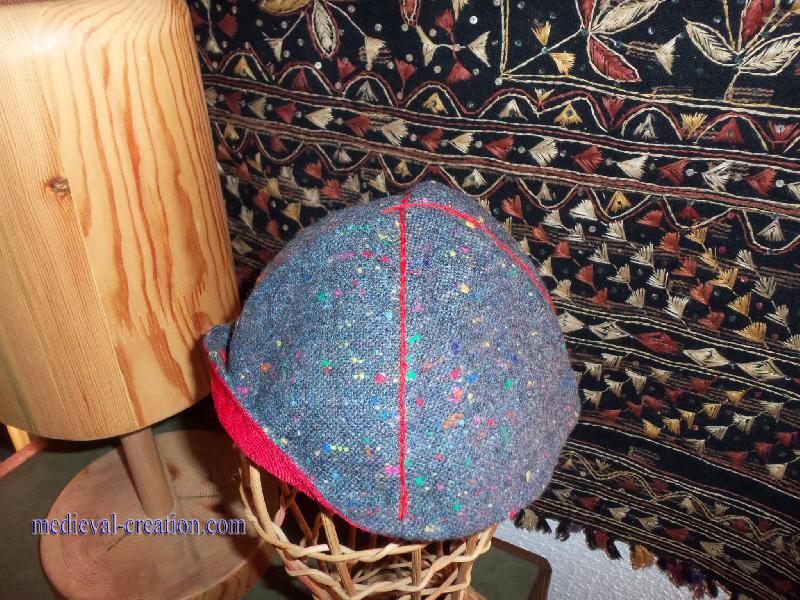 Calot doublé Headress Viking Laine brodée Calot doublé Headress Viking Laine brodée