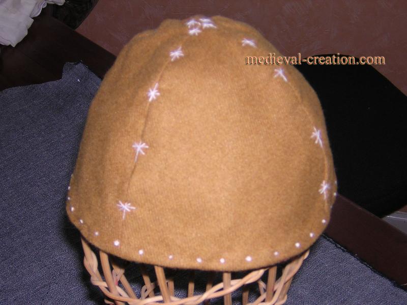 Calot doublé Headress Viking Laine brodée Calot doublé Headress Viking Laine brodée