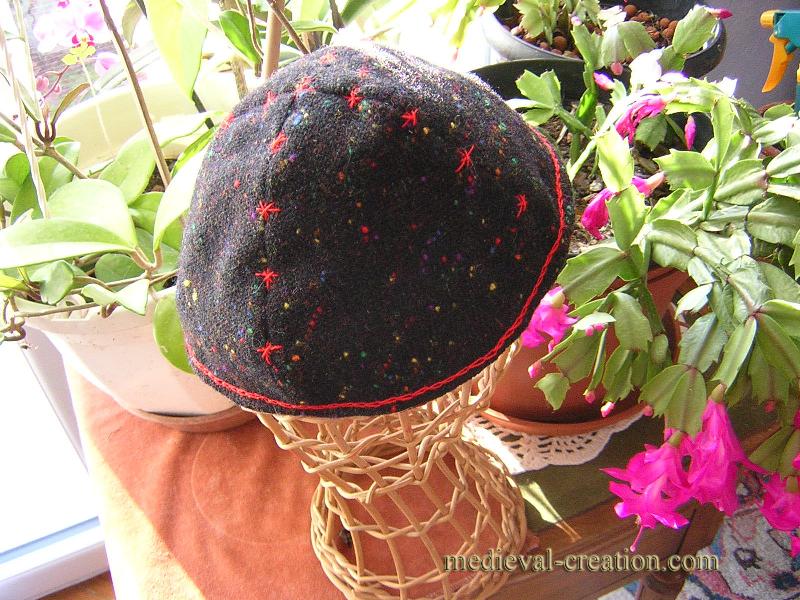 Calot doublé Headress Viking Laine brodée Calot doublé Headress Viking Laine brodée