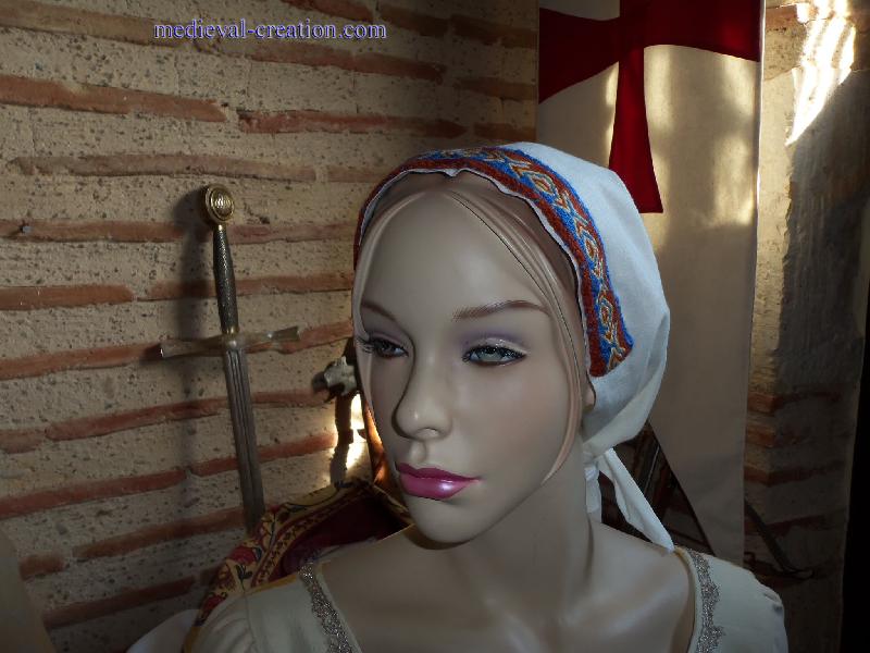 Coiffe Lin Femme Viking ou Médiévale Coiffe Lin Femme Viking ou Médiévale