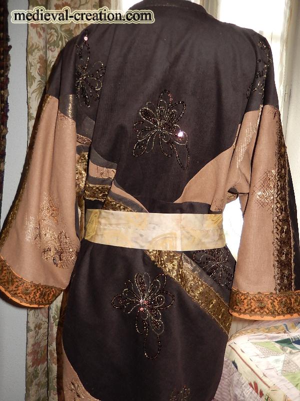 Kimono Patchwork Lin et Velours brodé